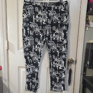 Lilly Pulitzer Black and White Patterned Chinos